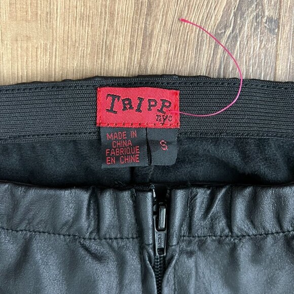 NEW Tripp NYC  Black Faux Leather Gothic Skinny Ankle Zip Pants Sz S - Picture 4 of 10